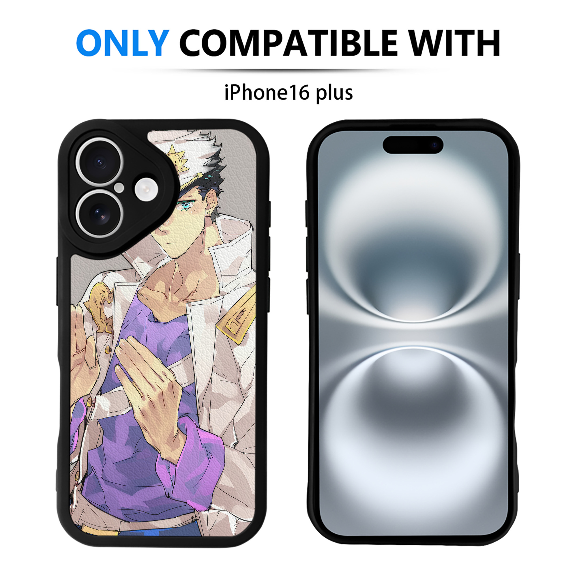 （画像用） ジョジョの奇妙な冒険 JoJo's Bizarre Adventure 【iPhone 16シリーズ対応】シリコンスマホケース（レザー調） 材質：シリコン